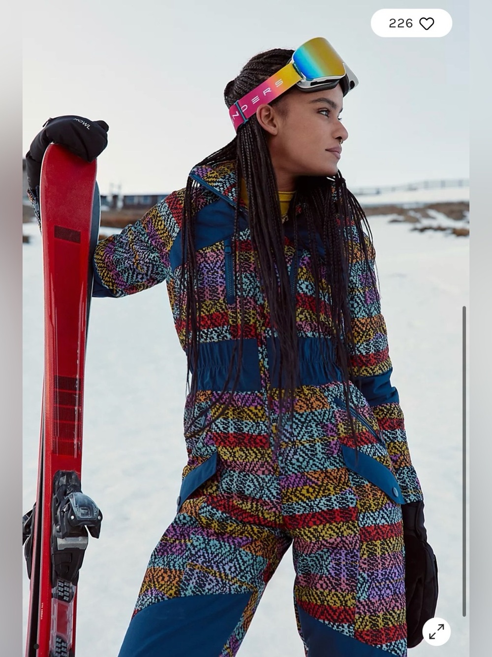 Free people movement all prepped jacquard ski suit detachable hood size XS